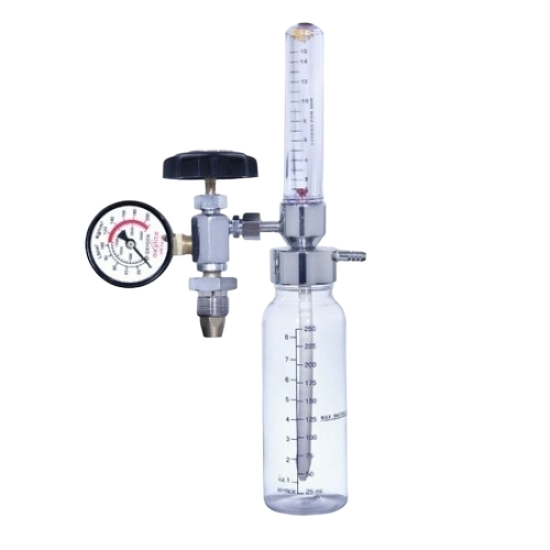 Oxygen Flow Meter - Glass, Standard Size, Clear, Â±1% Accuracy | Analog Display, Automatic, Portable, Durable, 1 Year Warranty