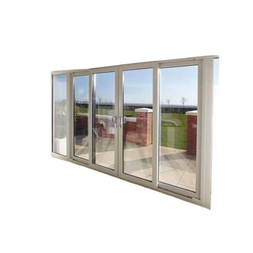 Upvc Sliding Door - UPC Frame Customized Size White | Manual Sliding Door Center Lock Handle Fine Finished