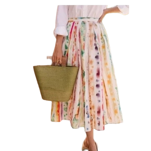 Women Tie Dye Long Dress - Cotton Woven, Multicolor | Adjustable Tie, Flowing Fabric, Sleeveless, Comfortable Fit, Vibrant Summer Patterns