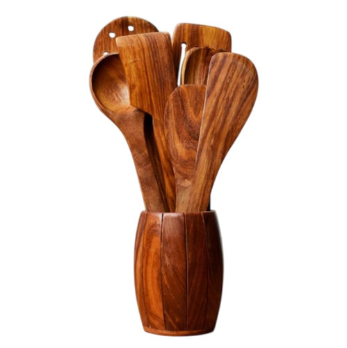 Wooden Kitchen Spatula - Wooden, Standard Size, Brown | Washable, Polished, Durable, Fine Finished