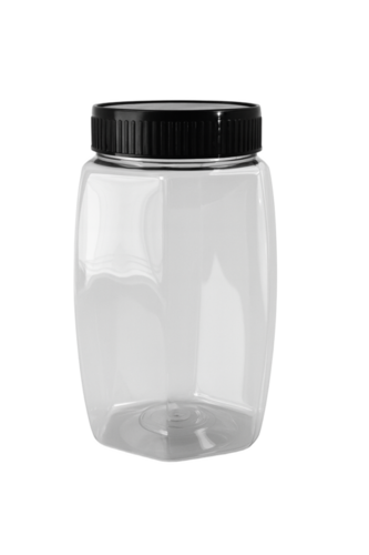 800ml Plastic Jar - PET Plastic, Standard Size, White | Clear Transparent Body, Wide Mouth, Rigid and Lightweight