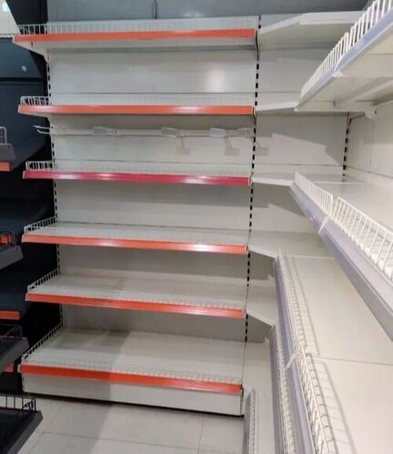 Grocery Store Racks - Metal Standard Size, White | Durable, Fine Finished, Industrial Use