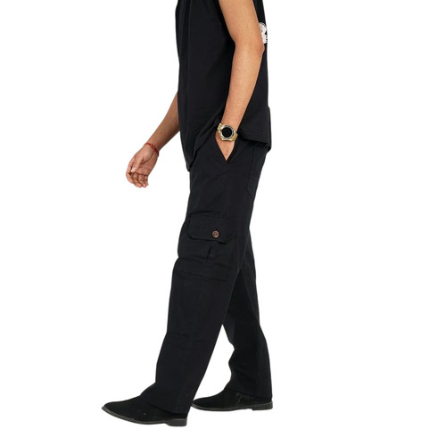 Mens Cargo Pant - Cotton Customized Waist Size Multiple Colors | Washable Lightweight Breathable Regular Fit Four Pockets Casual Style
