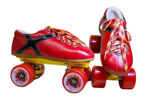 Roller Skates - PU Leather Red Breathable | Durable Anti-Scratch Waterproof Unisex Children