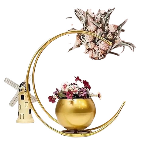 Half Moon Brass Flower Vase