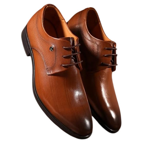 Men Formal Shoes - Leather, Customized Size, Brown | Polished Finish, Pointed Toe, Water Resistant, Durable Comfortable