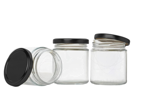 Salsa Glass Jar - Glass, Standard Size, Clear | Plain Pattern, Fine Finished, Durable