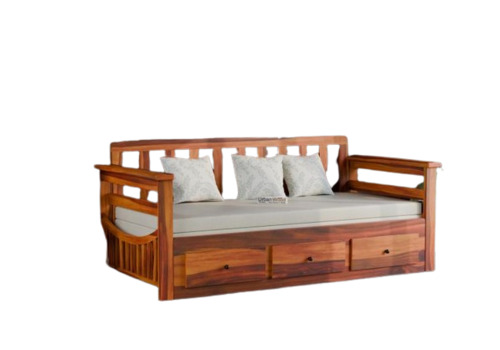 Sofa Cum Bed - Wood Designer Rectangle, Fine Finished | Durable, Modern Indoor Furniture, Carpenter Assembly