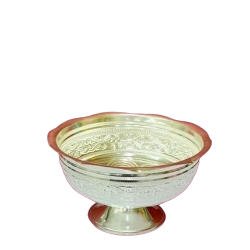 German Silver Prasadam Bowl - German Silver, Customized Size, Silver | Polished Finish, Durable, Fine Finished