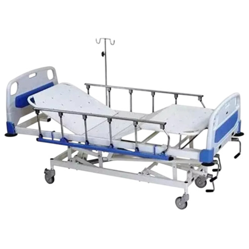 Icu Electric Hospital Bed - ABS Material Standard Size White 220V | Foldable Heavy Duty 3-Fold 1 Year Warranty