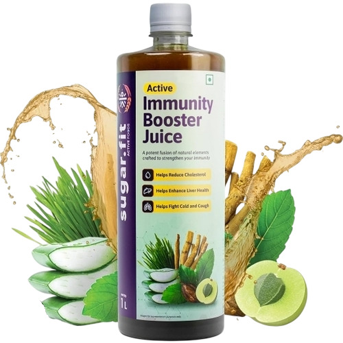 Immunity Booster Juice - 1 Ltr Liquid, Fruit Blend Flavor | Herbs, Low Sugar, 6 Months Shelf Life