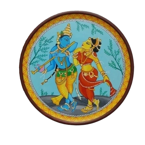 Radha Krishna Painting - Various Sizes Multiple Colors Round Shape | Tested Long Lasting Finish Wall Appearance Enhancer