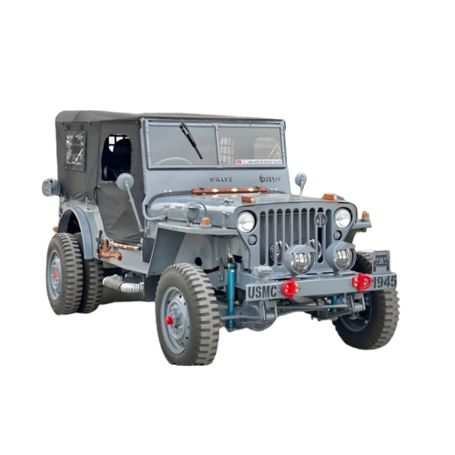 Vintage Style Modified Jeep - Metal, Gray, Manual Gearbox, Diesel/Petrol, 4-Seater, Right Steering