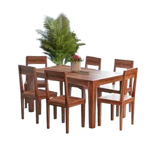 6 Seater Sheesham Wood Dining Table Set