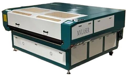 Cloth And Fabric Laser Cutting Machine - Fabric, Leather, Acrylics, 80W-150W Laser, Green, Industrial