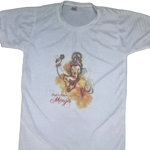 Ganpati T Shirt - Standard Size, White, O-Neck | Neat Stitching, Trendy Printed Design, Anti Wrinkle