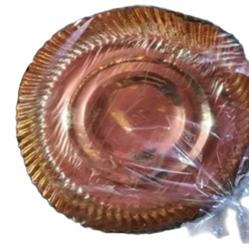 Golden Paper Plate - Paper, Various Sizes, Golden | Tear Resistant, Lightweight, Disposable