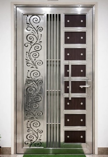 Stainless Steel Door - Custom Size, Silver, Inward/Outward Opening | Finished Surface, Multi-Application