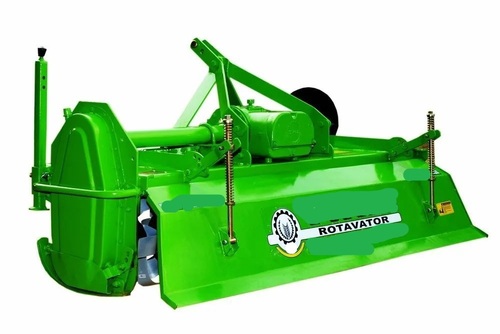 Agricultural Rotavator - Metal, Standard Size, Green, Painted Finish | Manual Operation, Tractor Powered, Electric Start, Corrosion Resistant