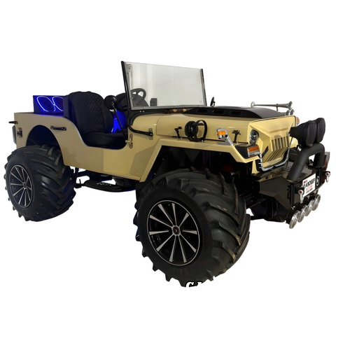Classic Willys Styling Modified Jeep - Metal, Desert Sand, Manual Gearbox, Diesel/Petrol, High-Torque Engine, Advanced Suspension, Custom Interior and Lighting