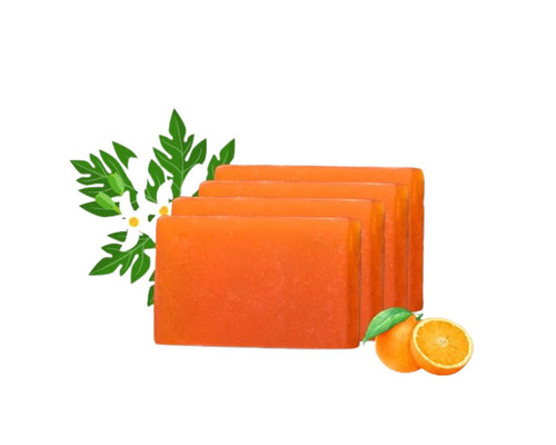 Orange Soap - 75 Gram Orange Bar, Balanced pH, Silky Smooth Texture, Non-Sticky Hands, Kills 99.9% Germs