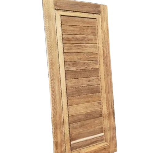 Wooden Door - Single Panel, Wooden Color, Termite Resistant | Center Lock Handle, Inward/Outward Open, Various Sizes