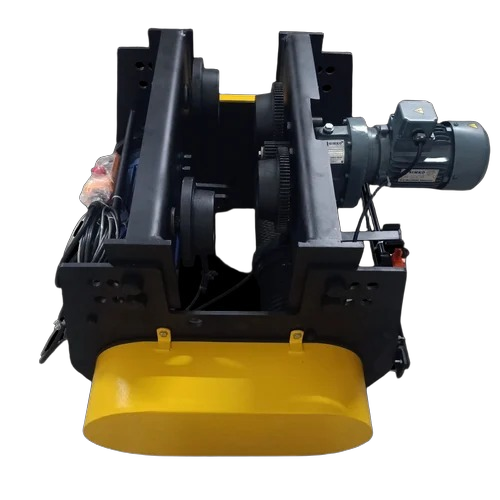1 Ton Electric Wire Rope Hoist - Mild Steel, 7m Lifting Height, Yellow and Black | 4 HP Motor, 6 Way Panel, 2 Fall