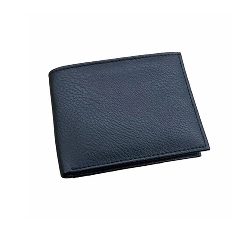 Leather Wallet - Leather, Standard Size, Black, Folded, Water Resistant, Lightweight, Soft Texture, Coin Pouch, Card Slot