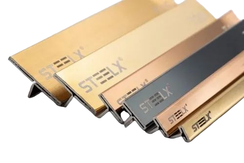 Stainless Steel T Patti Profile - Stainless Steel 304 Grade, 1 mm Thickness, Golden PVD Finish | Interior Home Use, SS304 Material Grade