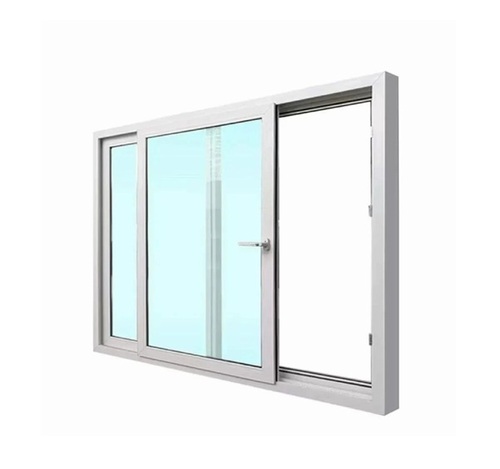 Upvc Sliding Windows - UPVC, Standard Size, White, Tempered Glass | Rust Resistant, Sliding Two Doors, Minimal Maintenance
