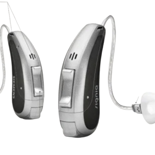 Wireless Hearing Aid - Plastic Standard Gray & Black Rechargeable Battery Programmable Shock Resistant Easy Fit