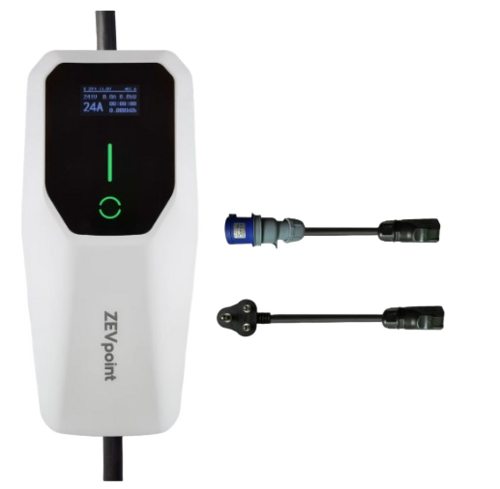 7.5kW Dash AIO EV Charger - Plastic, 220x110x50mm, 7.2kW AC, Dual Connector, IP66