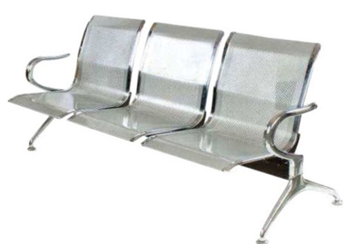 Airport Waiting Chair - Stainless Steel, All Size, Silver | Durable, Weather Resistant, Ergonomic, Modular Design