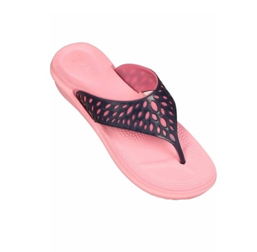 Ladies Fancy Slipper - Rubber Material, Pink, All Sizes, Water Resistant, Non-Slip Grip, Lightweight, Breathable
