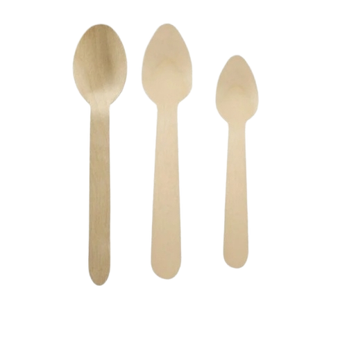 Spoon - Wooden, Standard Size, Yellow | Lightweight, Easy To Use, Easy To Clean