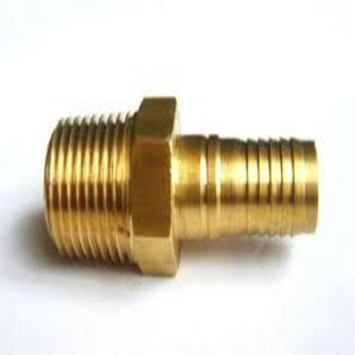Brass Hose Nipple - Brass, 1/2" Male | Good Quality, Round Shape, Industrial Use