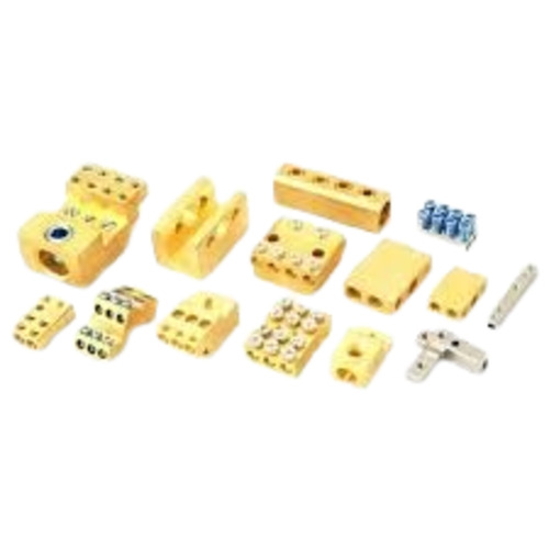 Brass Terminal Block - Brass, Polished Finish, Golden Color | Good Quality, Customize Size, Industrial Use