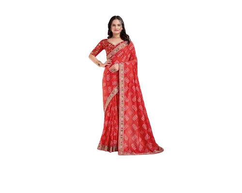 Panetar 2 Red Vichitra Silk Stylish Saree - Gender: Women