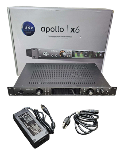 Audio (Uad-2 Apollo X6 He Uad) Apollo X6 Thunderbolt Audio Interface - Metallic, 16x22 Thunderbolt 3, Hexa-Core UAD-2 DSP | 24-bit/192 kHz Conversion, ADAT, S/PDIF, Word Clock I/O, Monitor Control & Talkback, 1U Rack-Mount