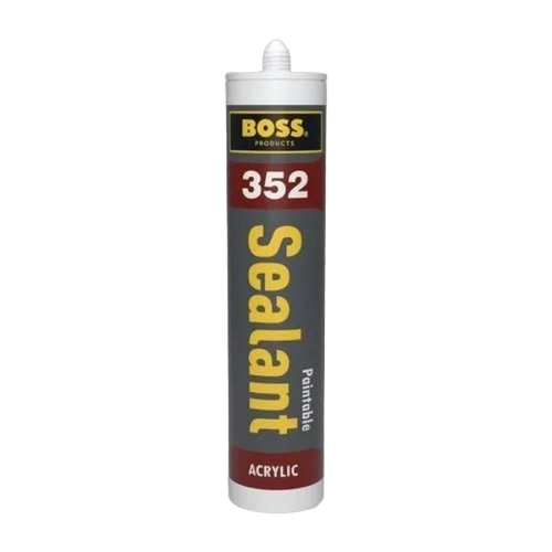 Boss 352 Paintable Sealant Acrylic 450g Cartridge - White, Smooth Paste, 99% Purity, Industrial Grade