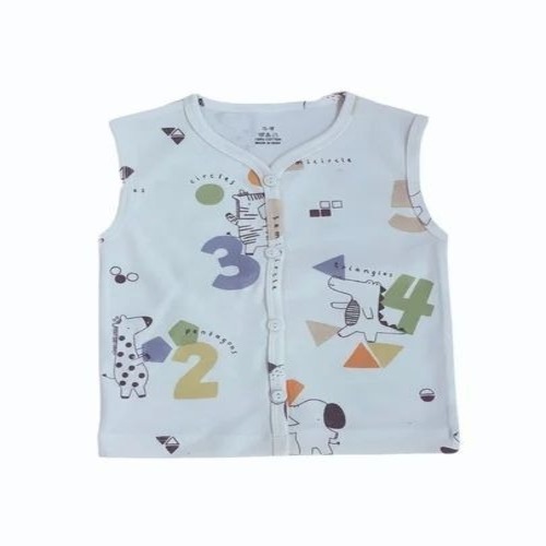 White Printed Baby Vest 
