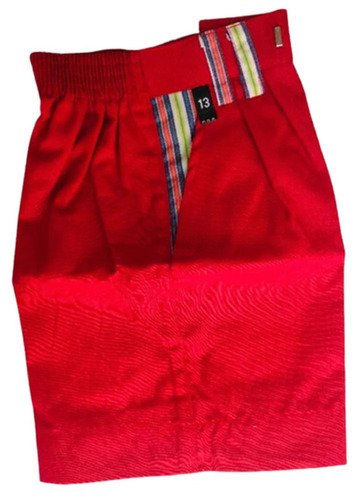 240 GSM Cotton Blend Red School Uniform Shorts - Breathable, Anti Wrinkle, Cool Dry, Customized Logo, Patterned, Washable