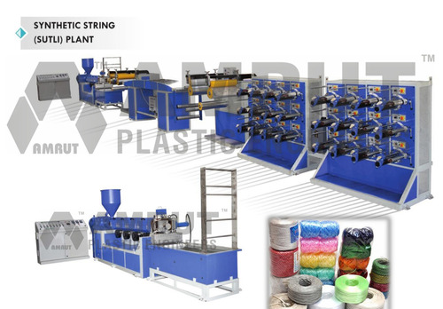 PP HDPE Sutli Making Machine - LDPE, HDPE, PP Material, 75mm Screw, 100kg/hr Capacity | Automatic, 70-75kg/hr Output, 70HP Power