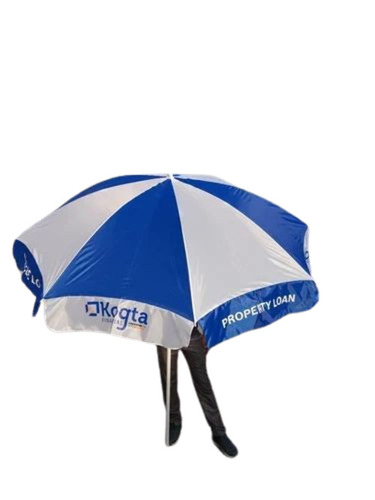 Printed Promotional Umbrella - Color: White And Blue
