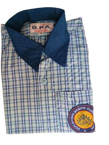 School Uniform Cotton Check Shirt