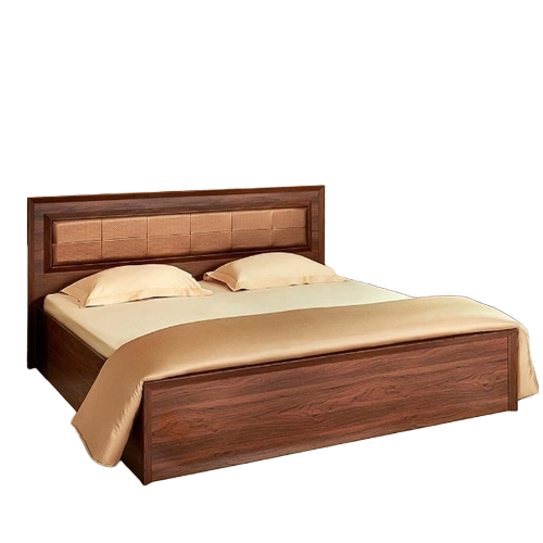 Solid Wood Wooden Double Bed - Spacious Bedroom Design, Smooth Polished Finish, Durable Sturdy Structure