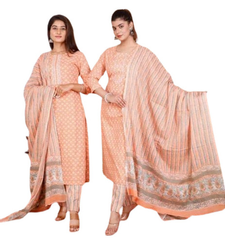 Ladies Straight Salwar Suit Set - Design: Standard