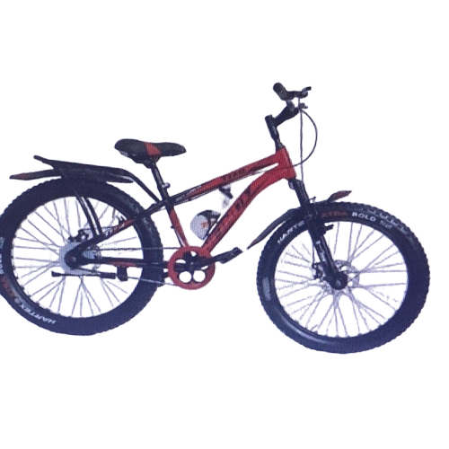 Red And Black Mens Bicycle - Steel Frame, Thick Tires | Sporty Look, Smooth Gear & Braking, Durable