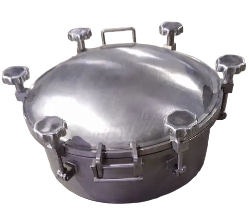 Silver Ss Round Dairy Pressure Manhole Cover
