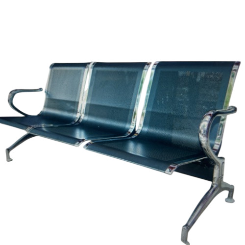 Stainless Steel Airport Chair - Stainless Steel, Dark Blue/Teal | Durable, Corrosion Resistant, Comfortable Seating